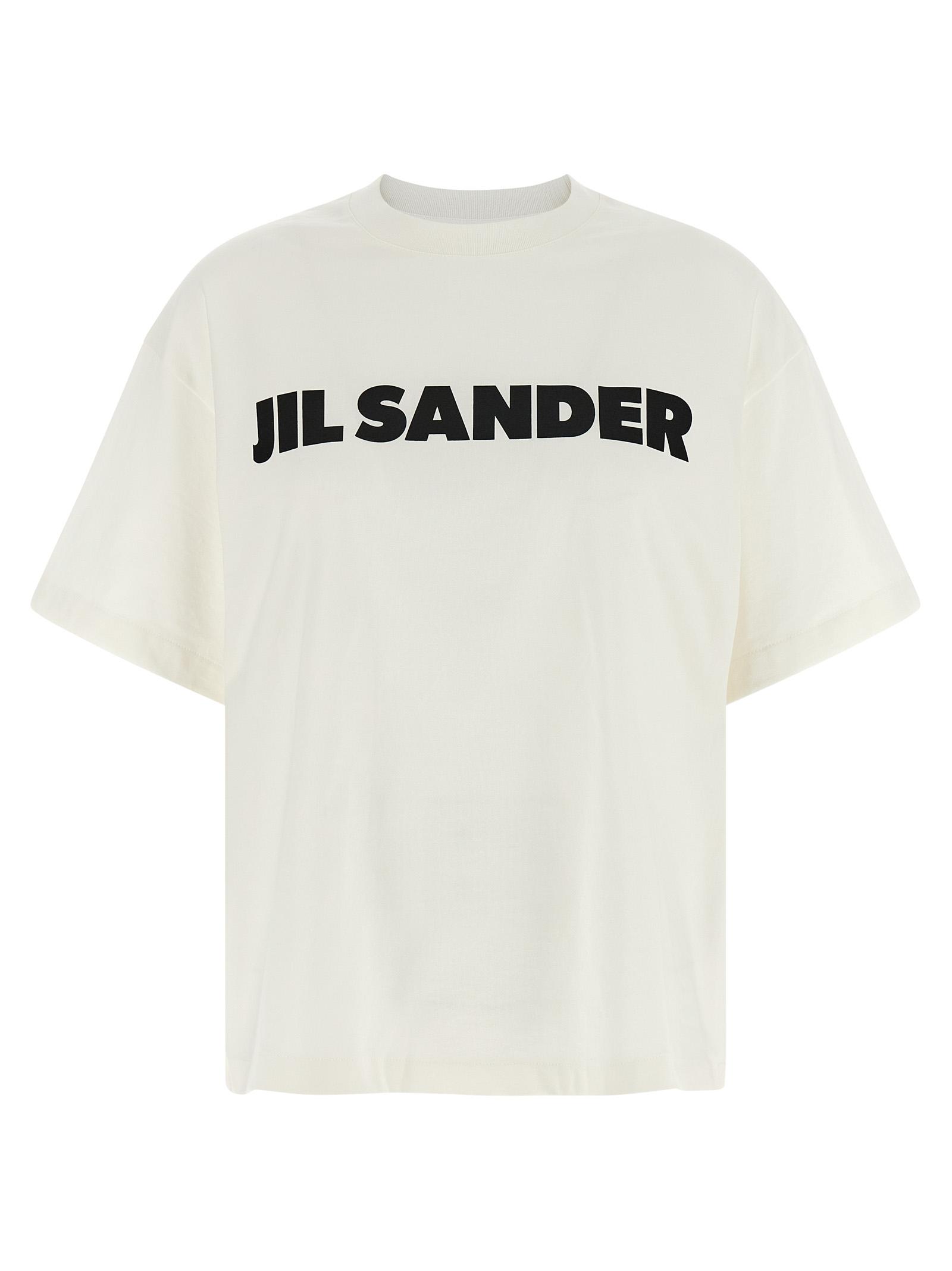 jil sander t-shirt white/black cotton - women