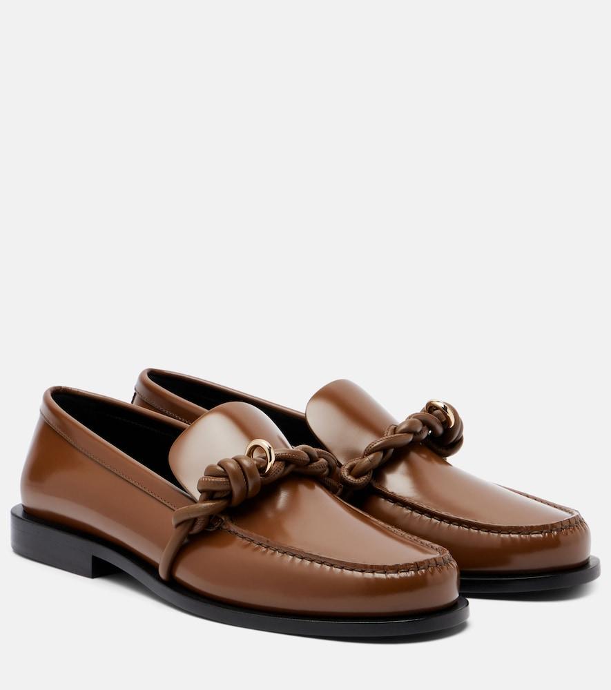 jil sander tangle leather loafers