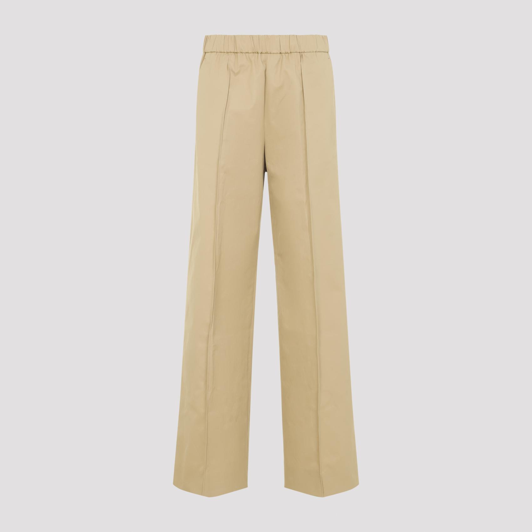 jil sander track inspired relaxed pants nude & neutrals cotton - women
