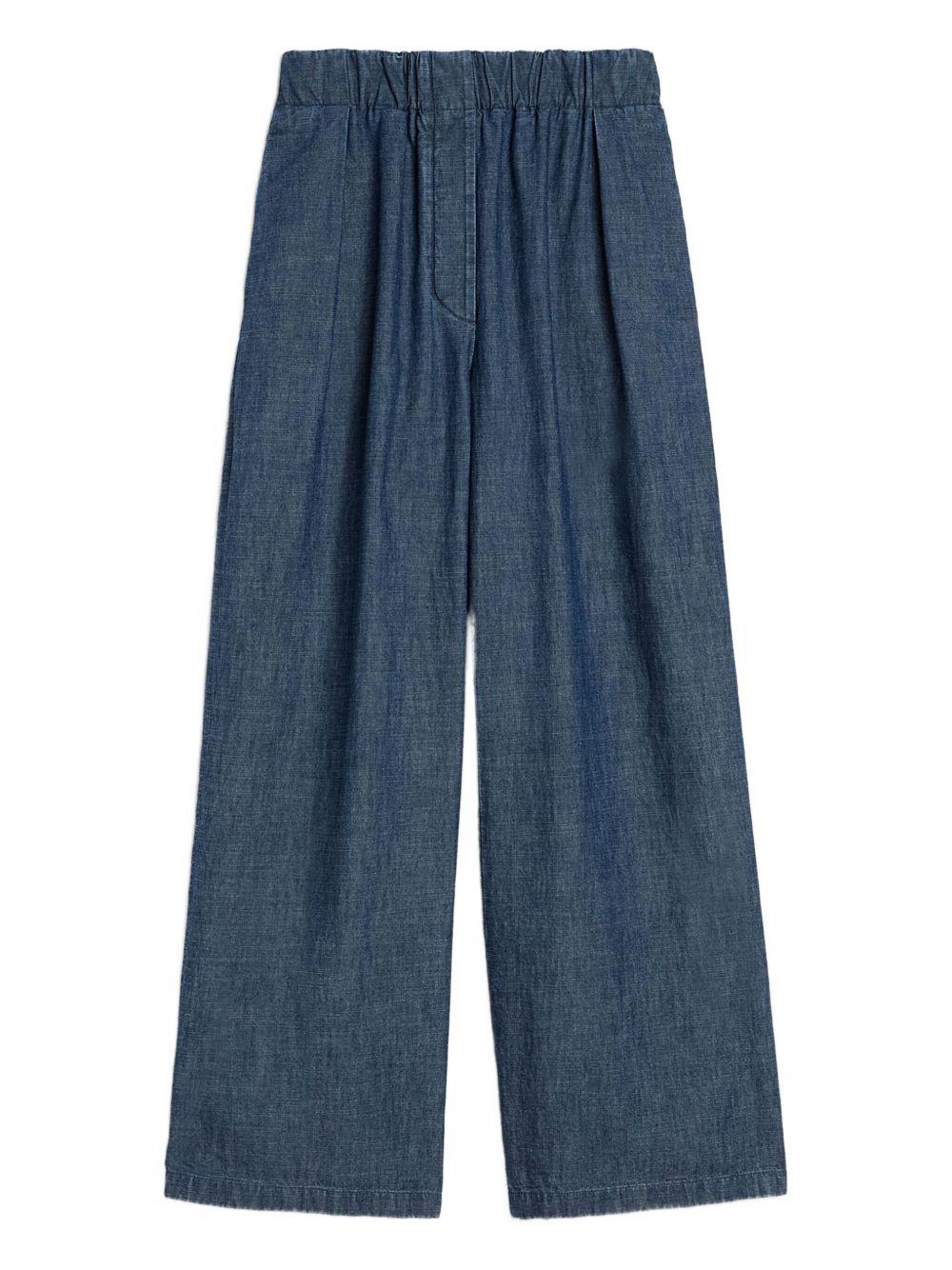 jil sander trousers blue cotton - women