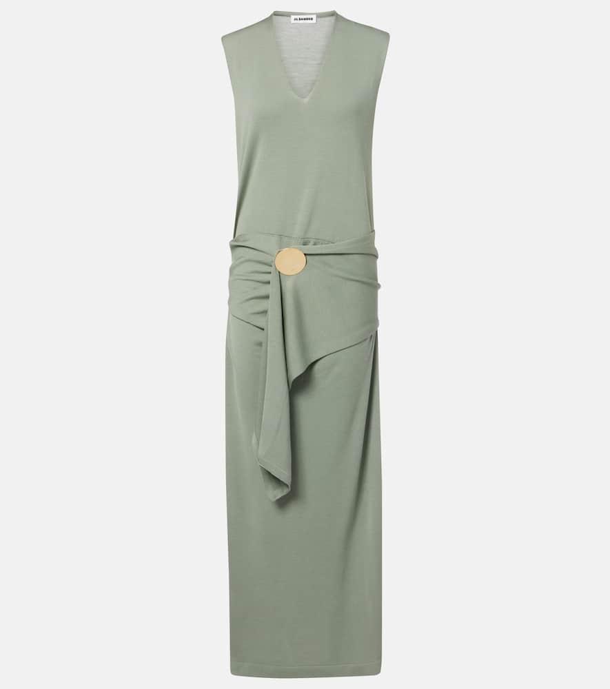 jil sander virgin wool maxi dress