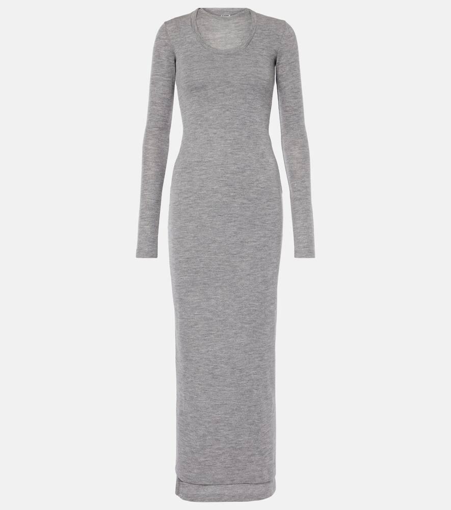 jil sander virgin wool midi dress