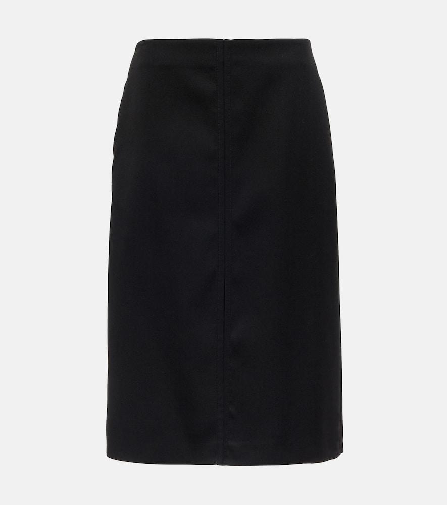 jil sander virgin wool midi skirt