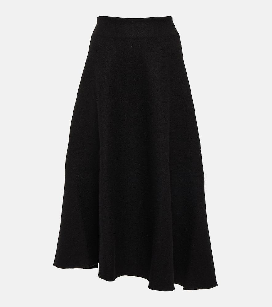 jil sander virgin wool midi skirt
