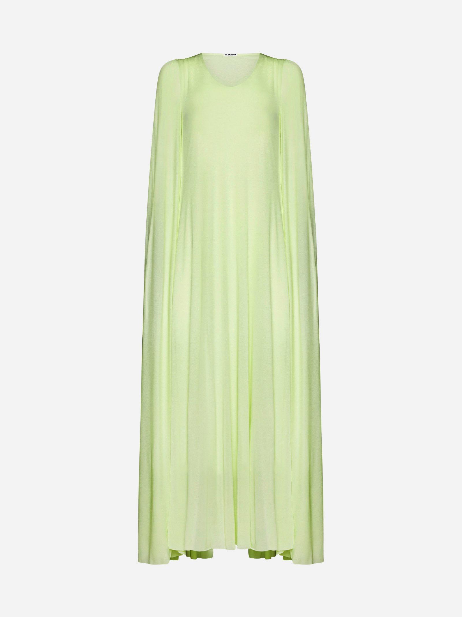 jil sander viscose cape long dress