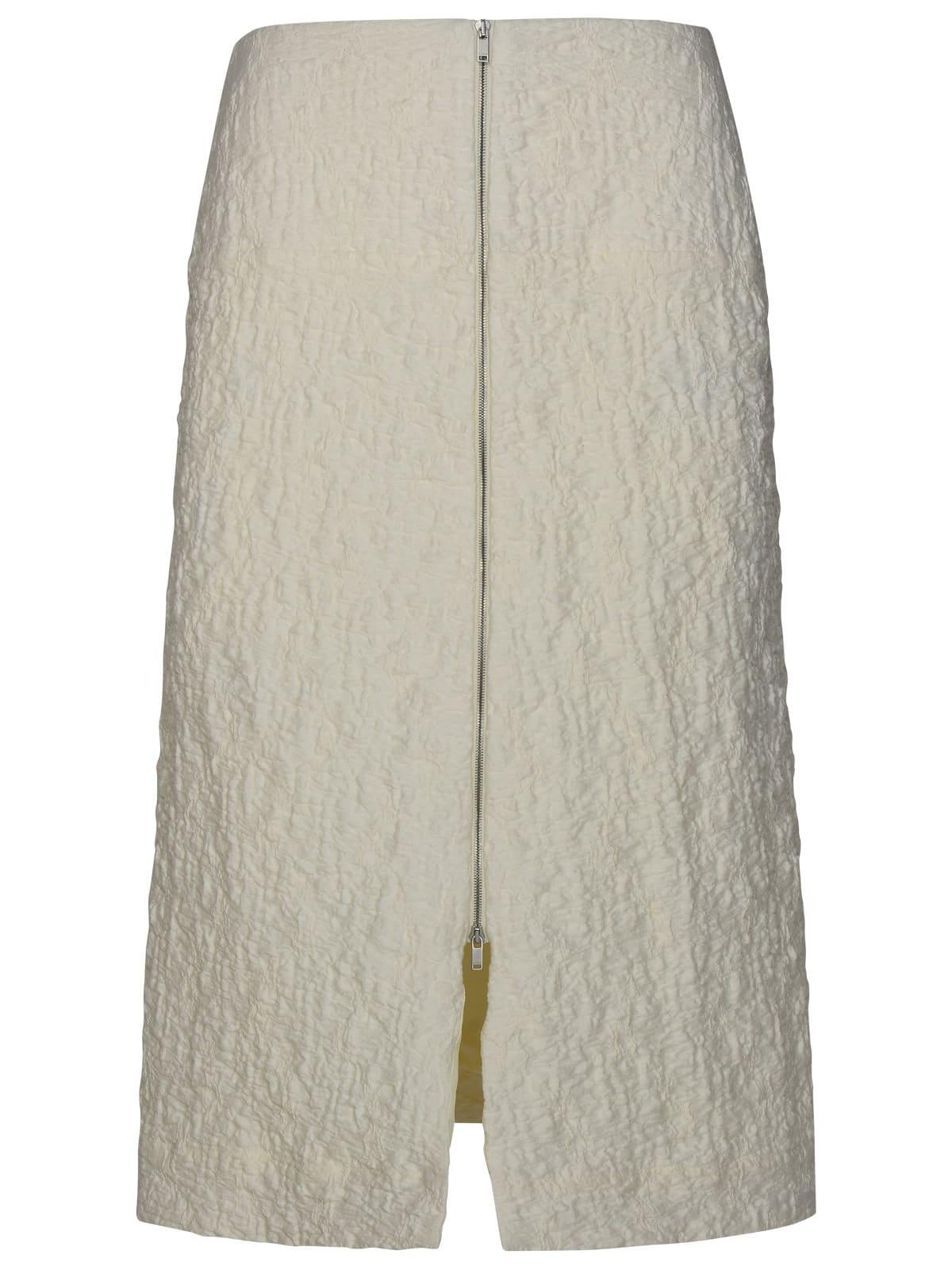 jil sander white cotton blend skirt