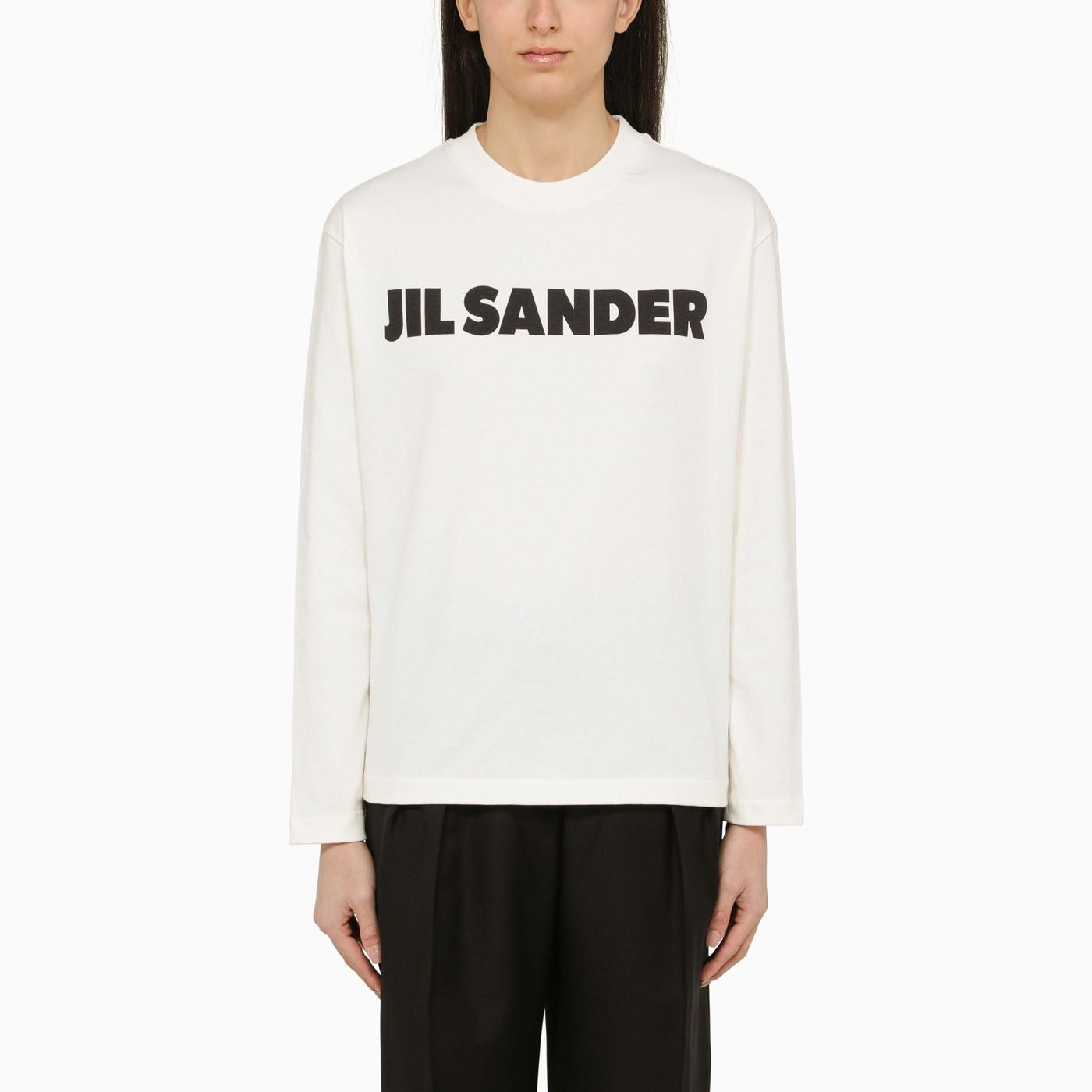 jil sander white long-sleeved t-shirt