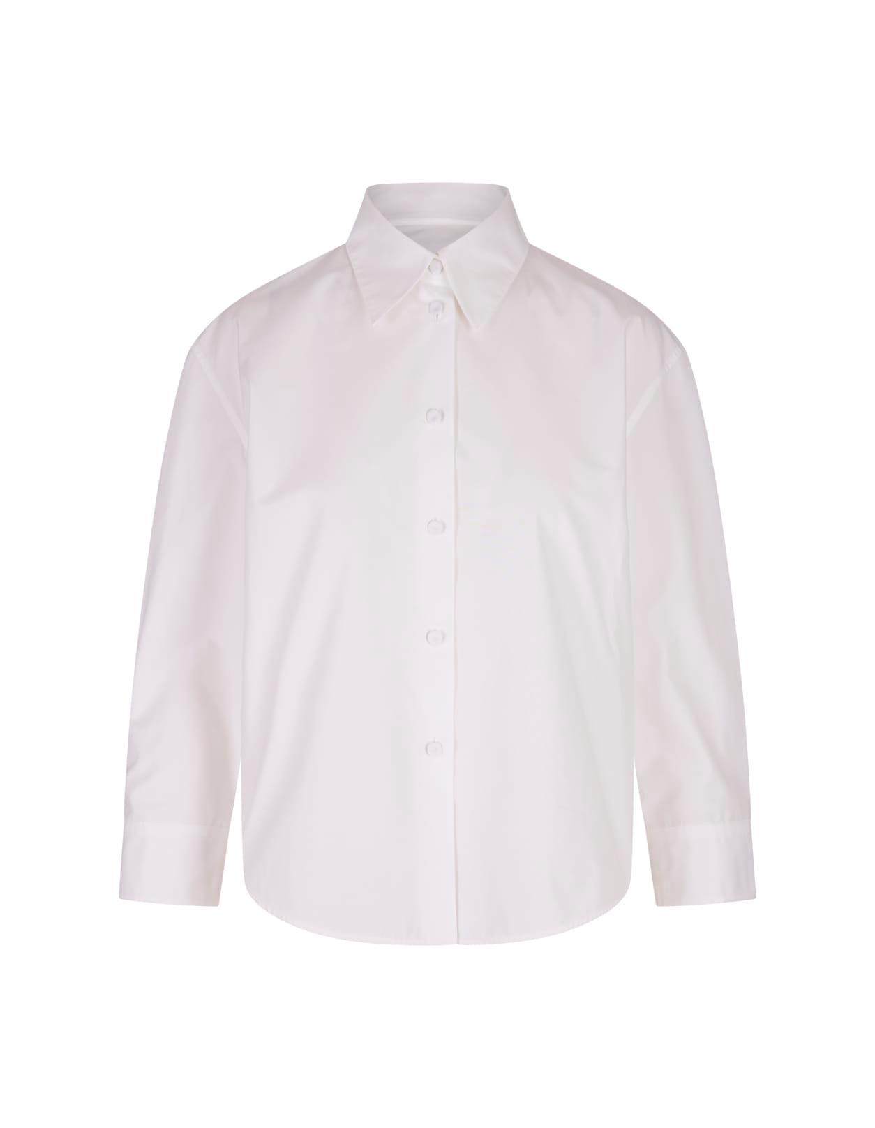 jil sander white poplin cropped shirt