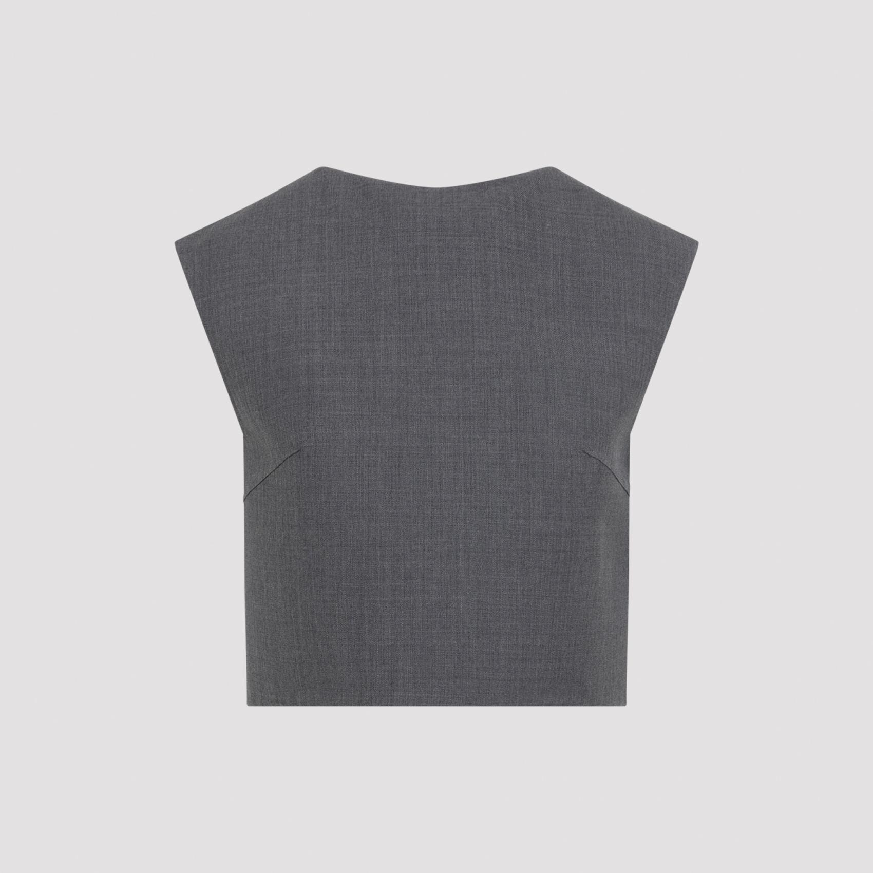 jil sander wool and silk top grey virgin - women