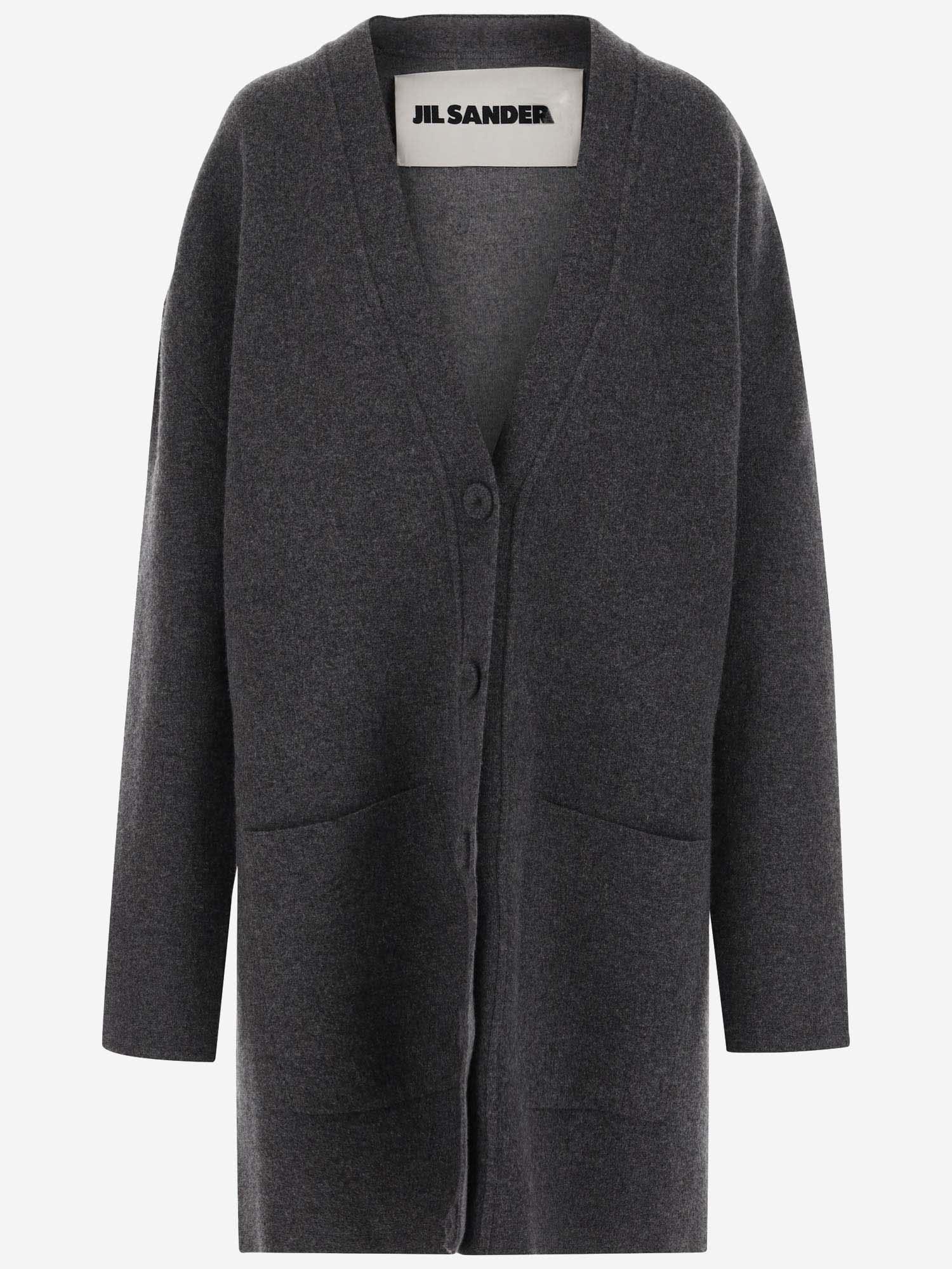 jil sander wool blend maxi cardigan