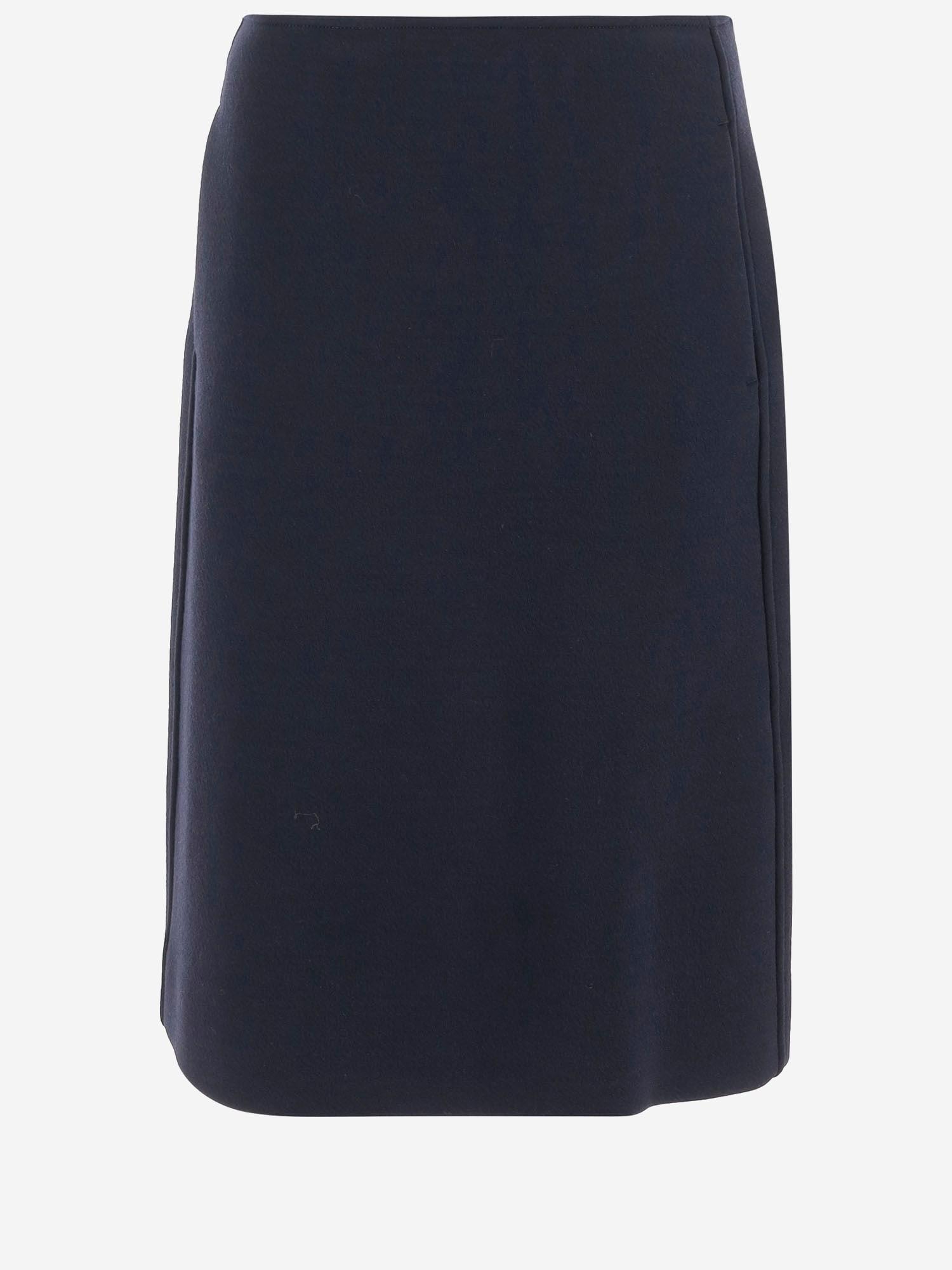 jil sander wool blend midi skirt