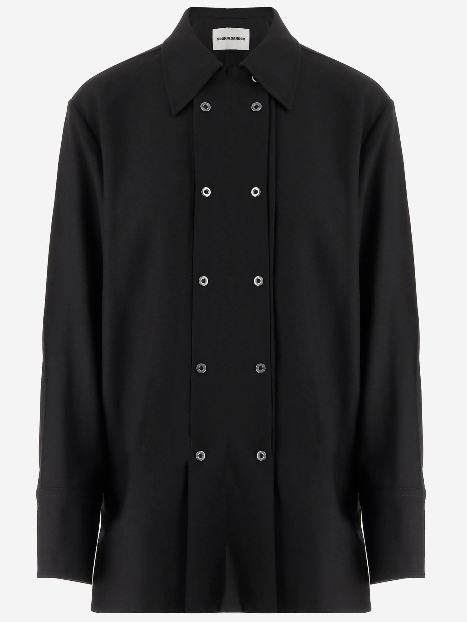 jil sander wool double-breasted shirt