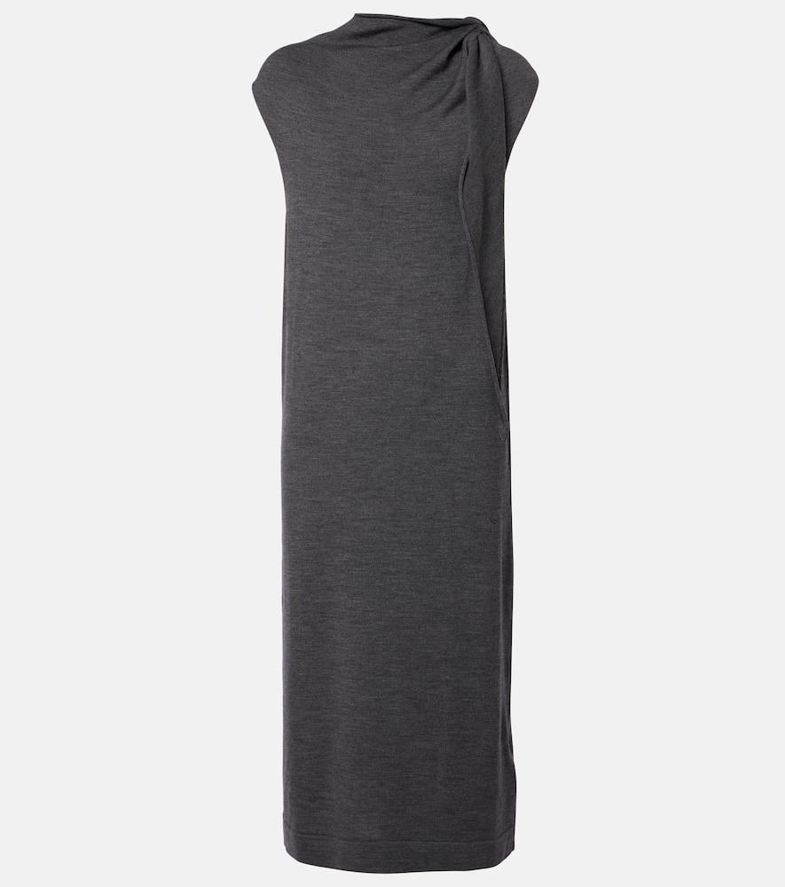 jil sander wool midi dress