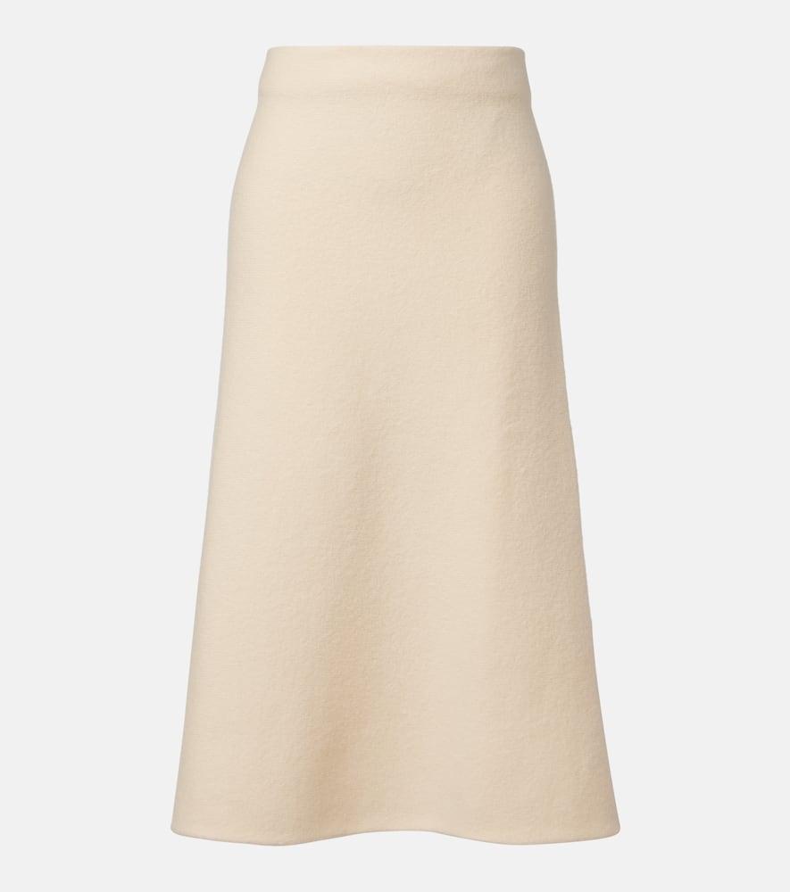jil sander wool midi skirt