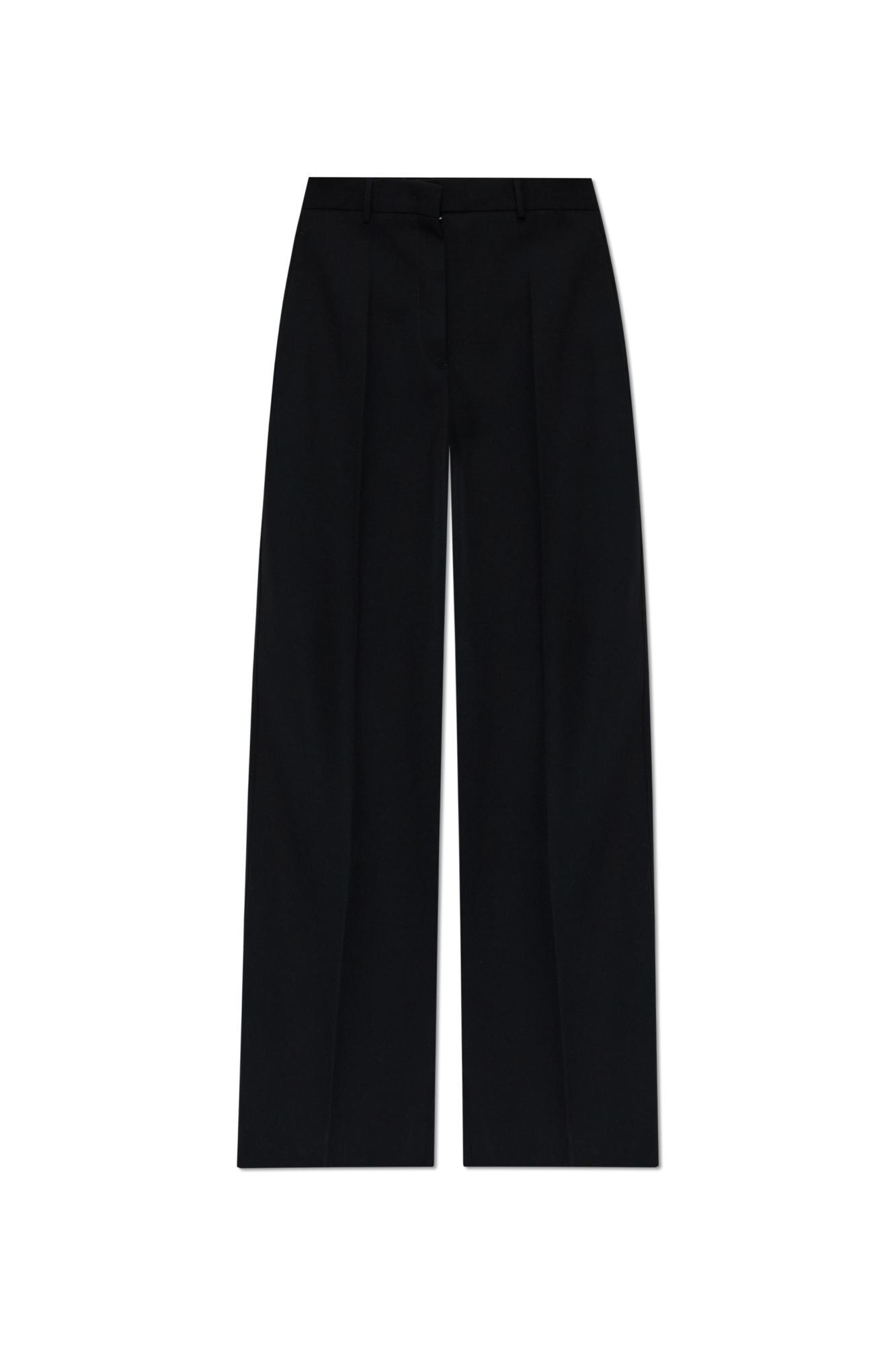 jil sander wool pleated trousers