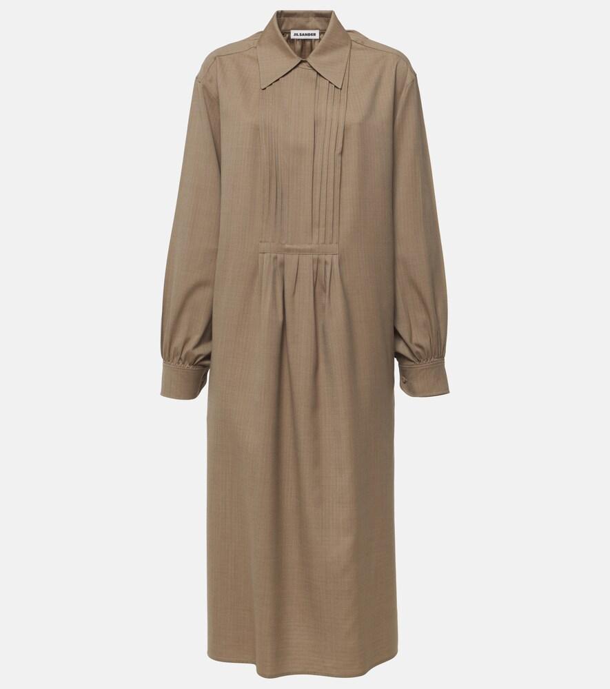 jil sander wool shirt dress