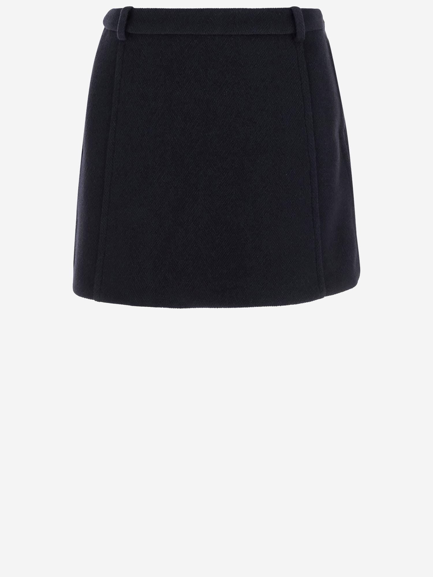 jil sander wool skirt