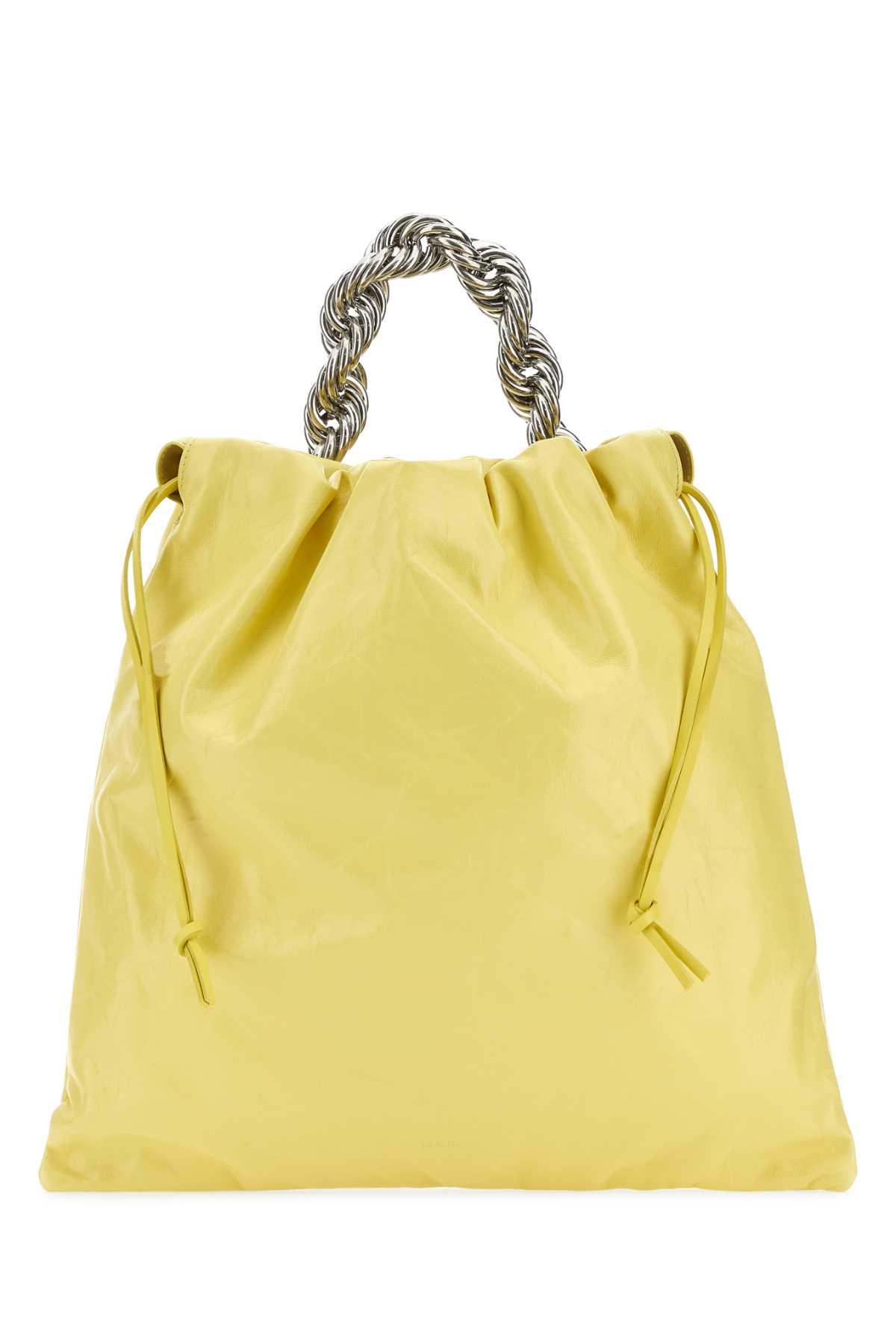 jil sander yellow leather bucket bag