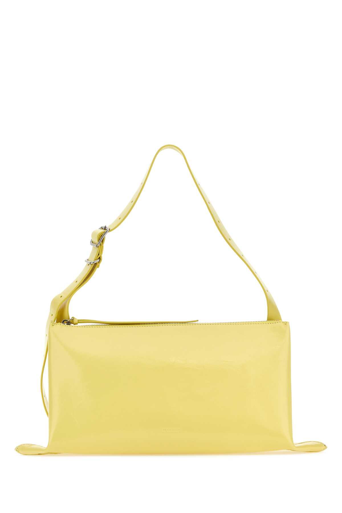 jil sander yellow leather shoulder bag
