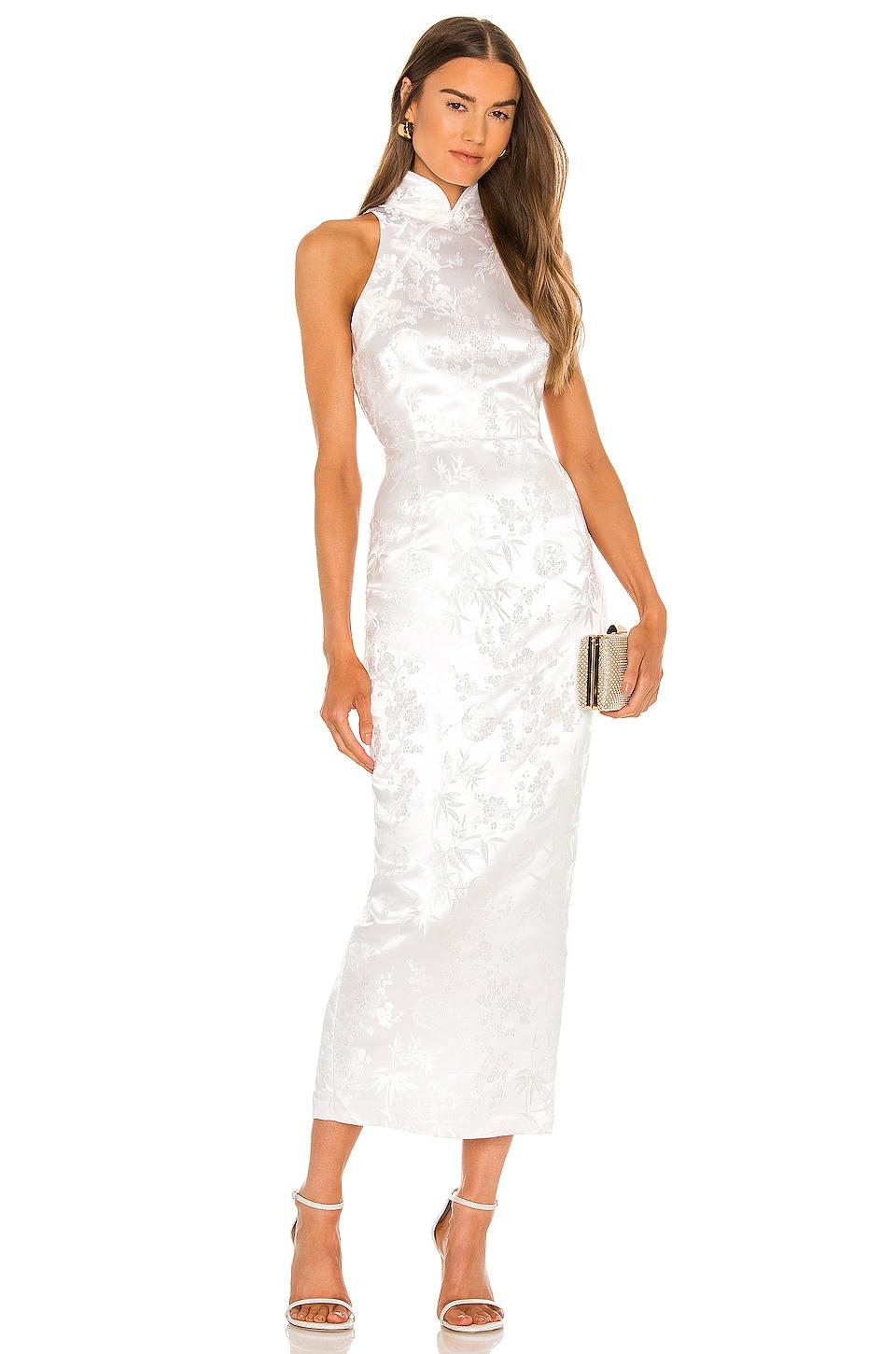 jill chinese jacquard pencil dress