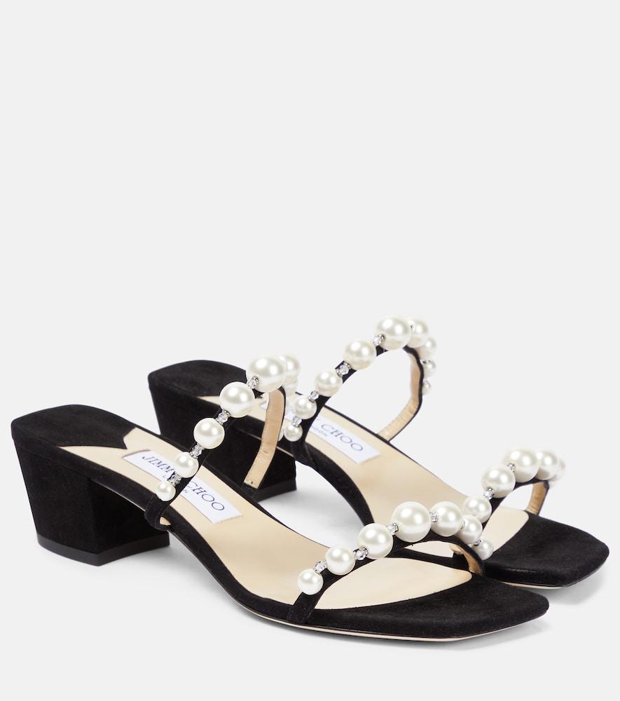 jimmy choo amara 45 embellished suede sandals