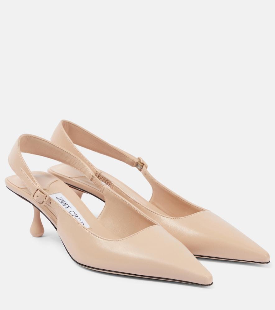 jimmy choo amel 50 leather slingback pumps
