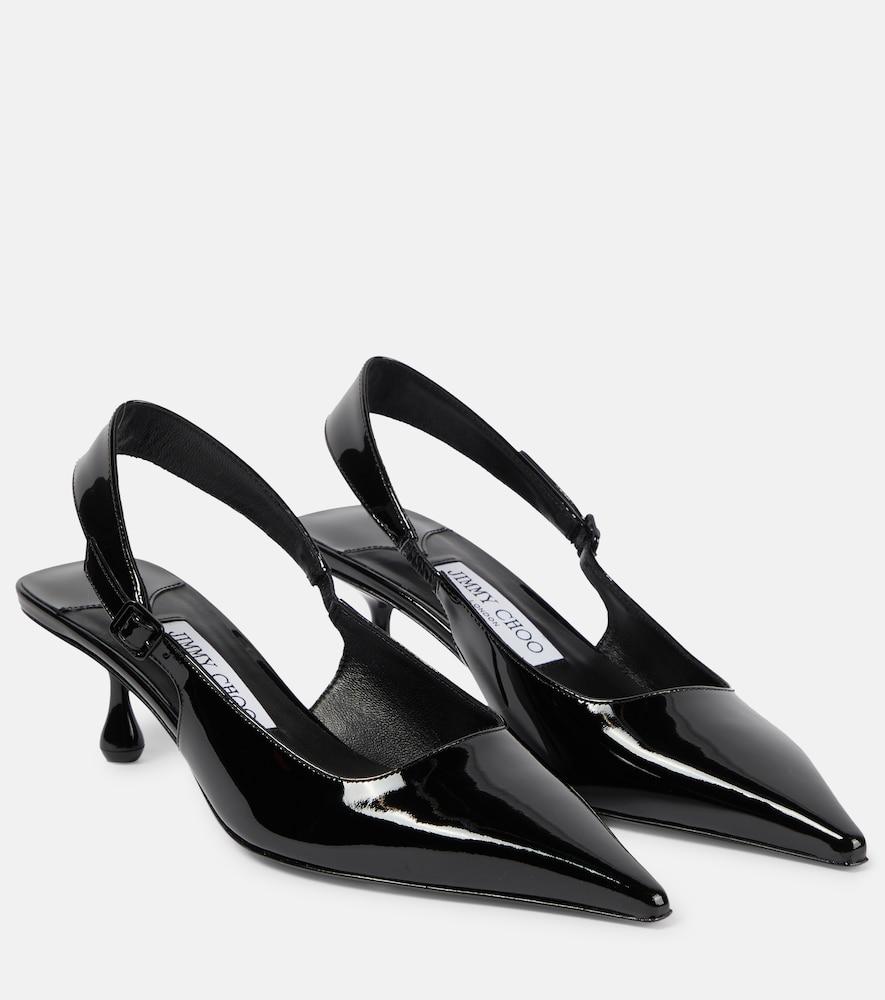 jimmy choo amel 50 pat leather slingback pumps
