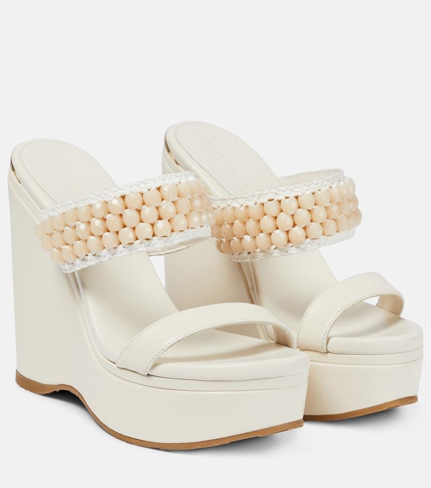 jimmy choo amoure wedge 130 leather sandals