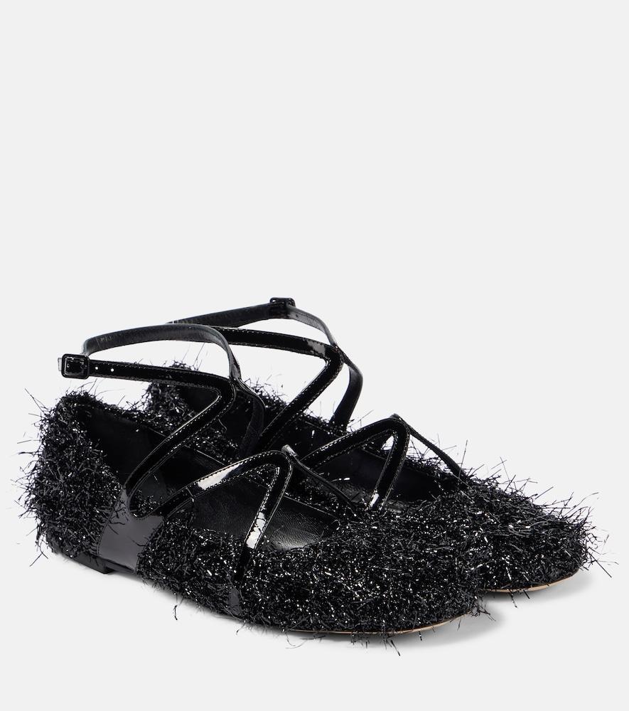 jimmy choo astoria tinsel ballet flats