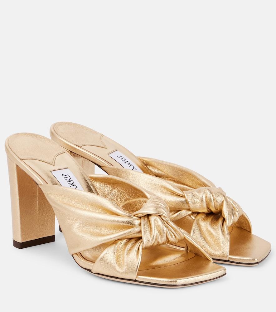 jimmy choo avenue 85 metallic leather sandals