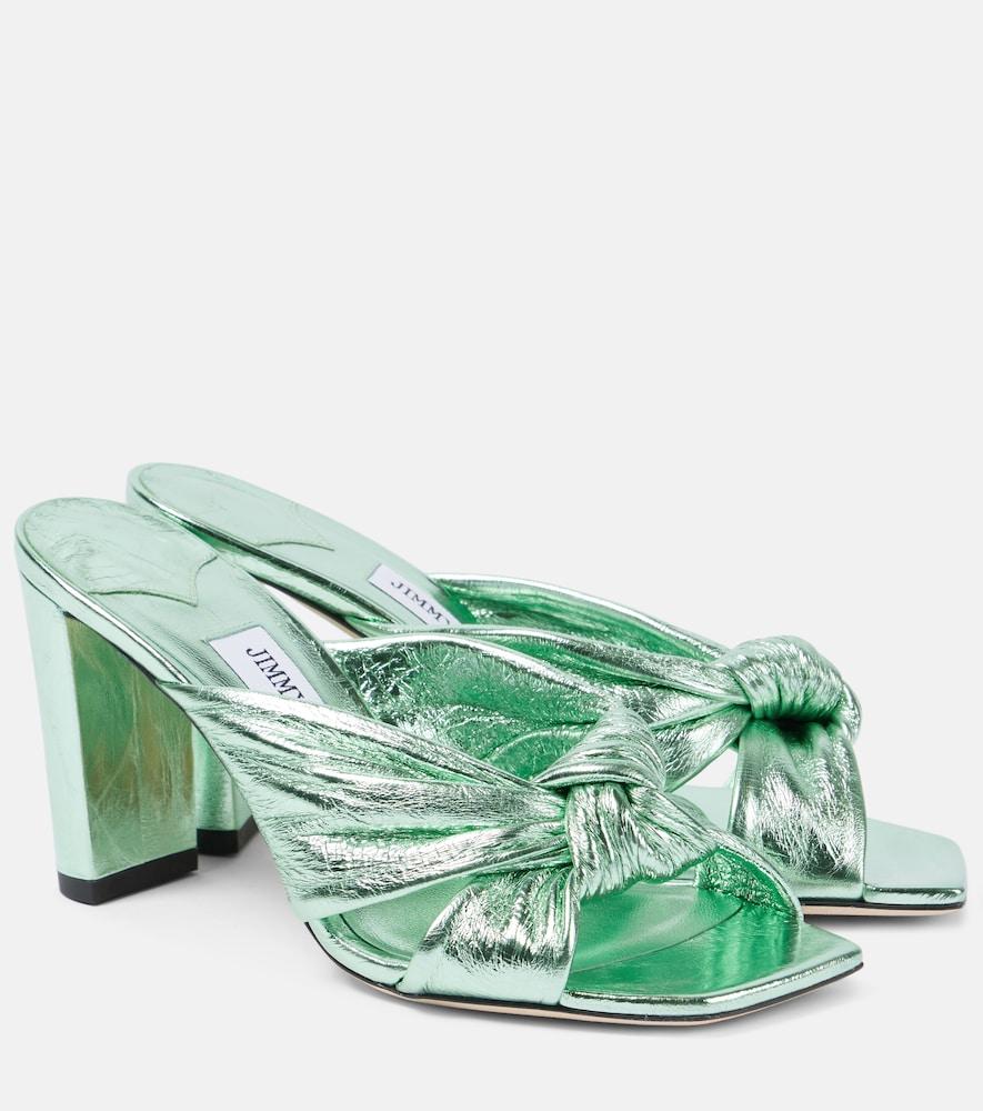 jimmy choo avenue 85 metallic leather sandals