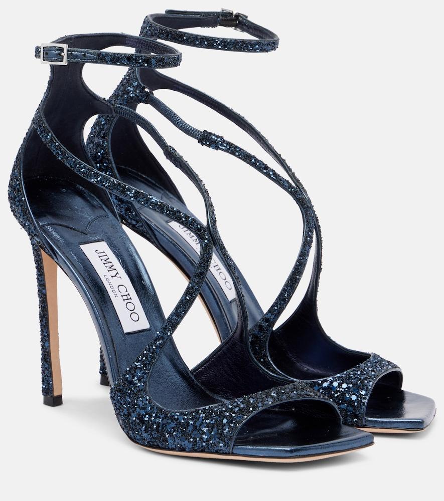 jimmy choo azia 110 glitter sandals