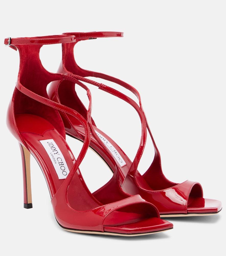 jimmy choo azia 95 patent leather sandals