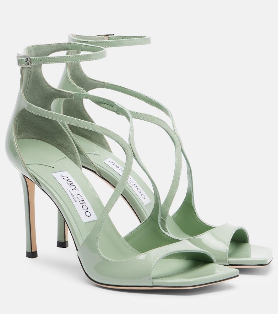jimmy choo azia patent leather sandals