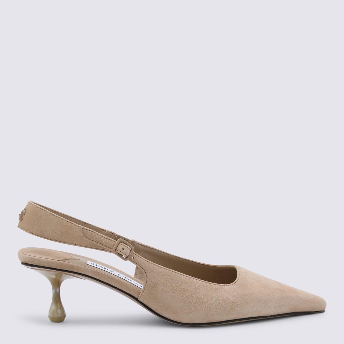 jimmy choo beige leather pumps