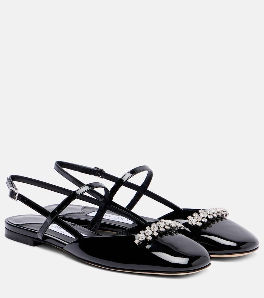 jimmy choo belinda embellished patent leather flats