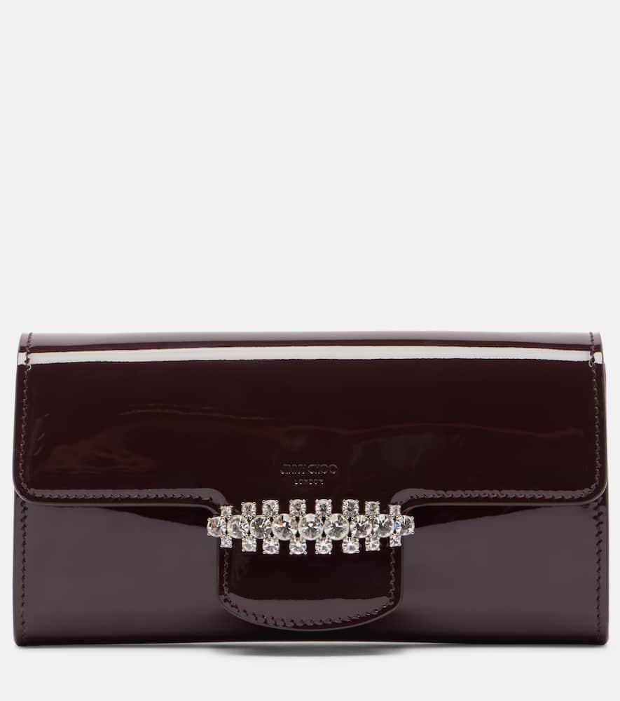 jimmy choo bing patent leather wallet on chain