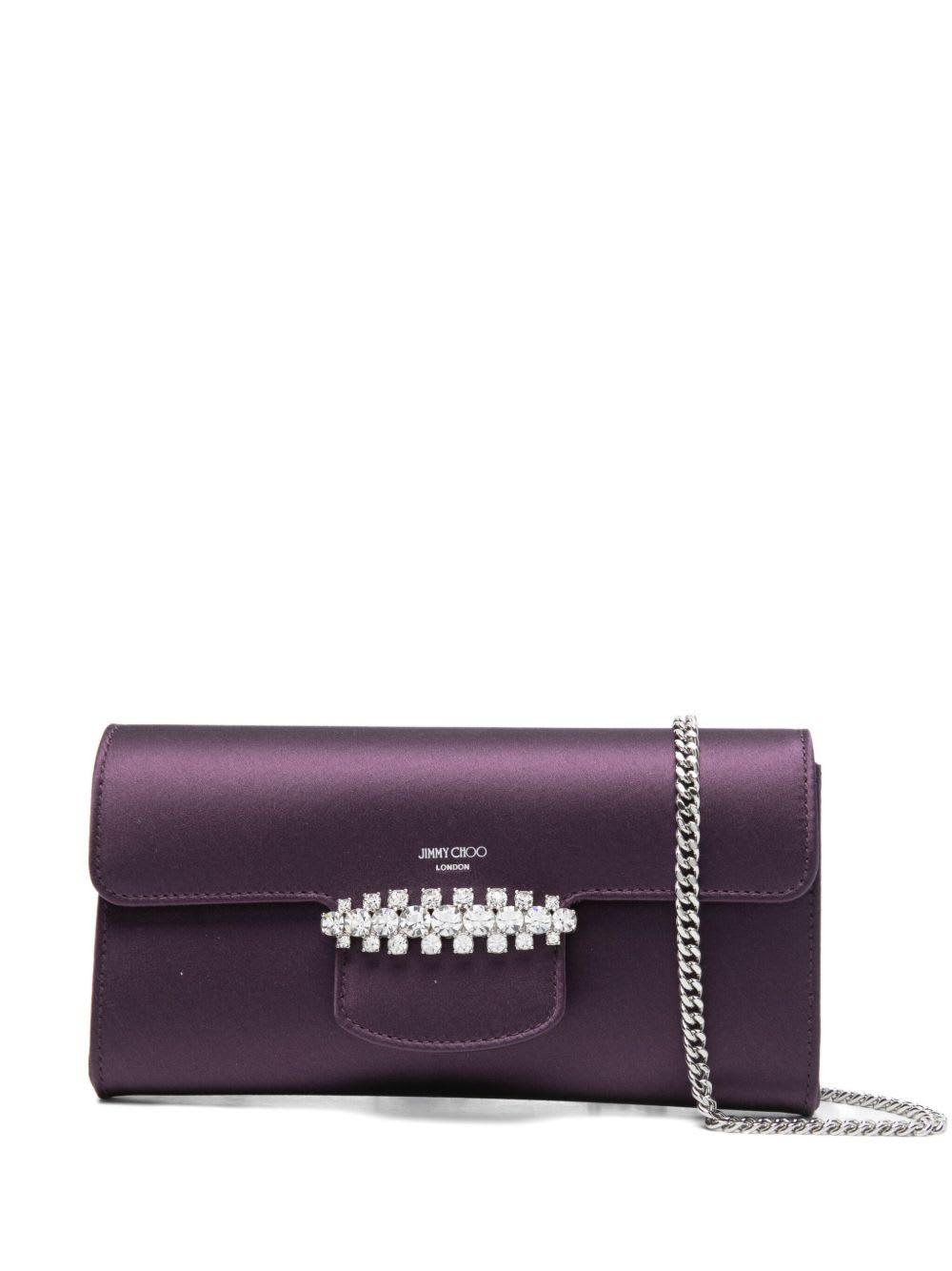 jimmy choo bing satin wallet on chain