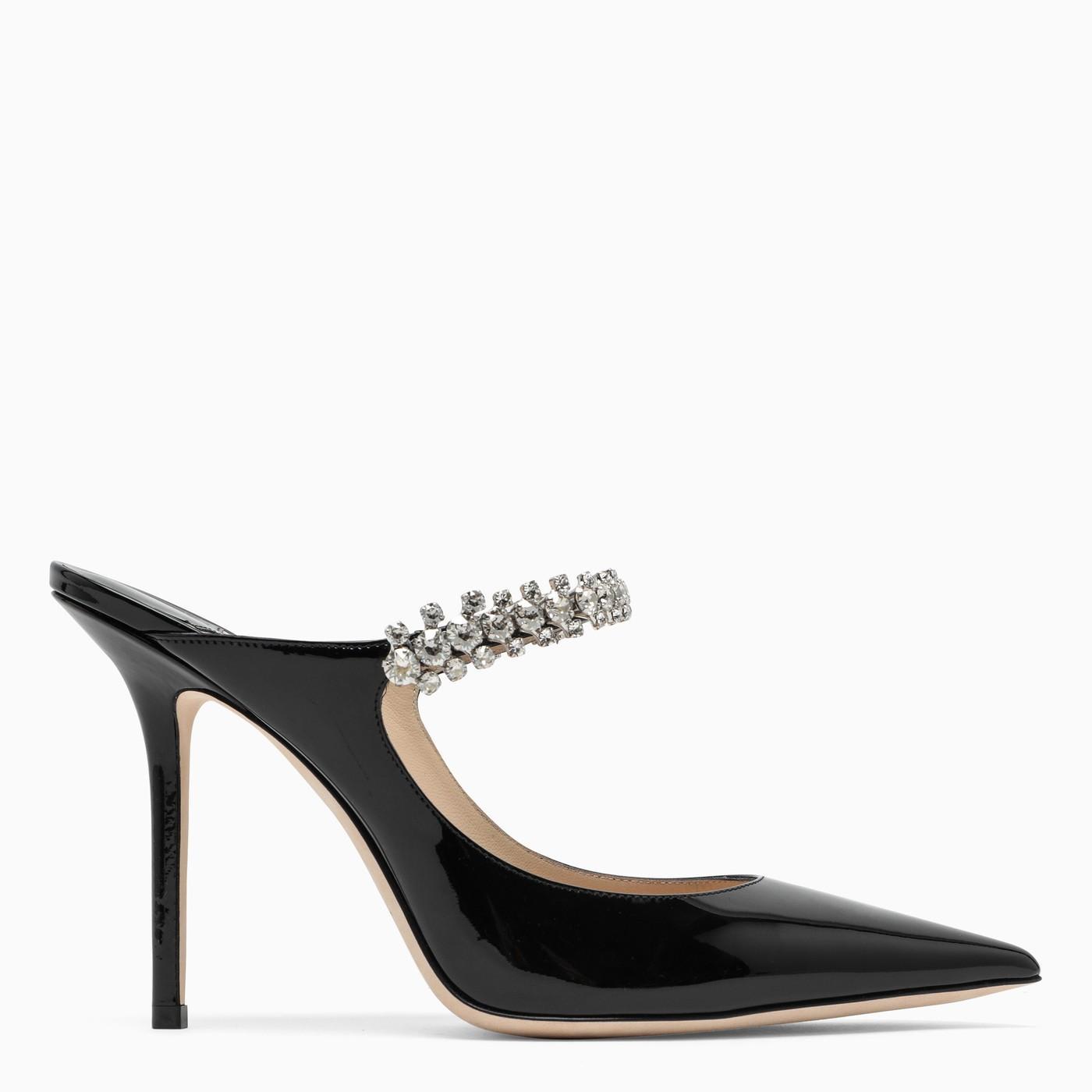 jimmy choo black bing pumps with crystals