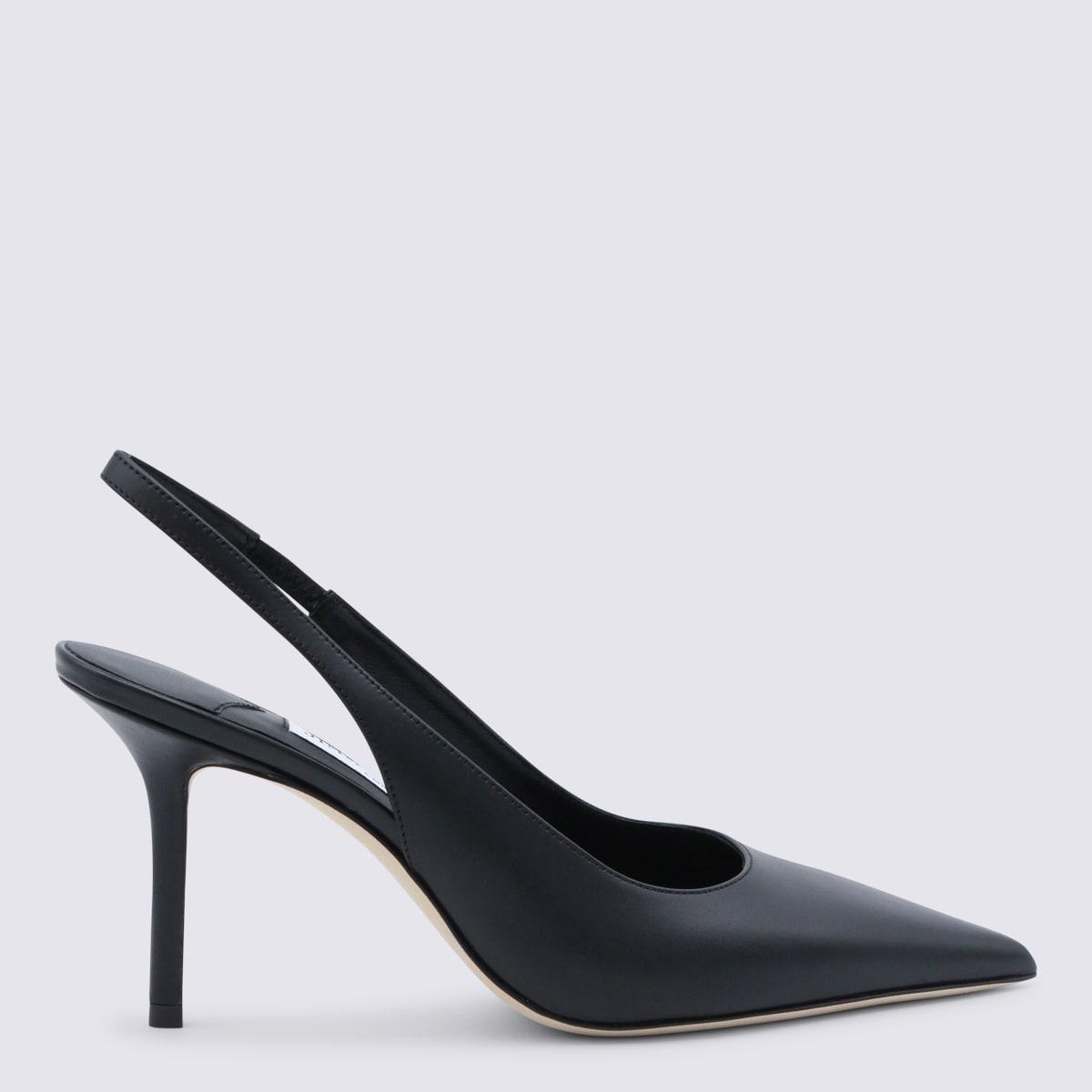 jimmy choo black leather pumps