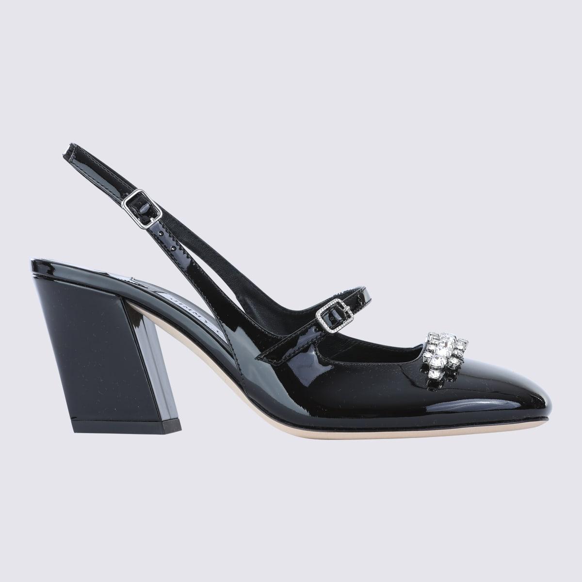 jimmy choo black leather pumps