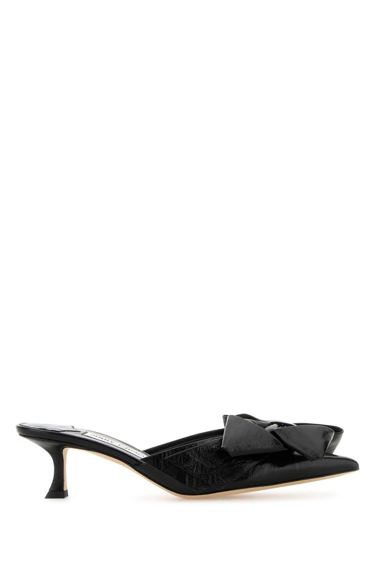 jimmy choo black leather staz mules