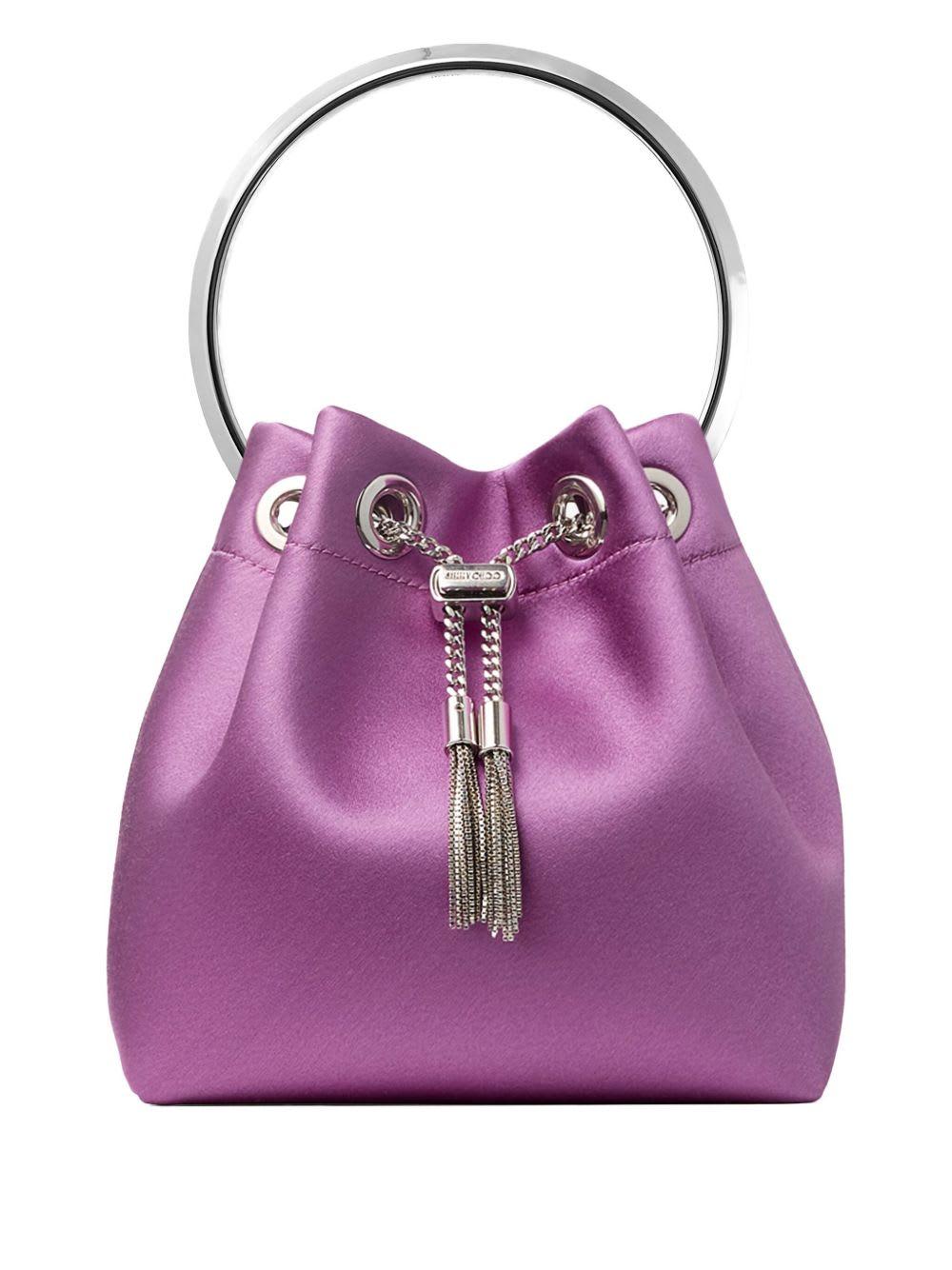 jimmy choo bon bon leather bucket bag