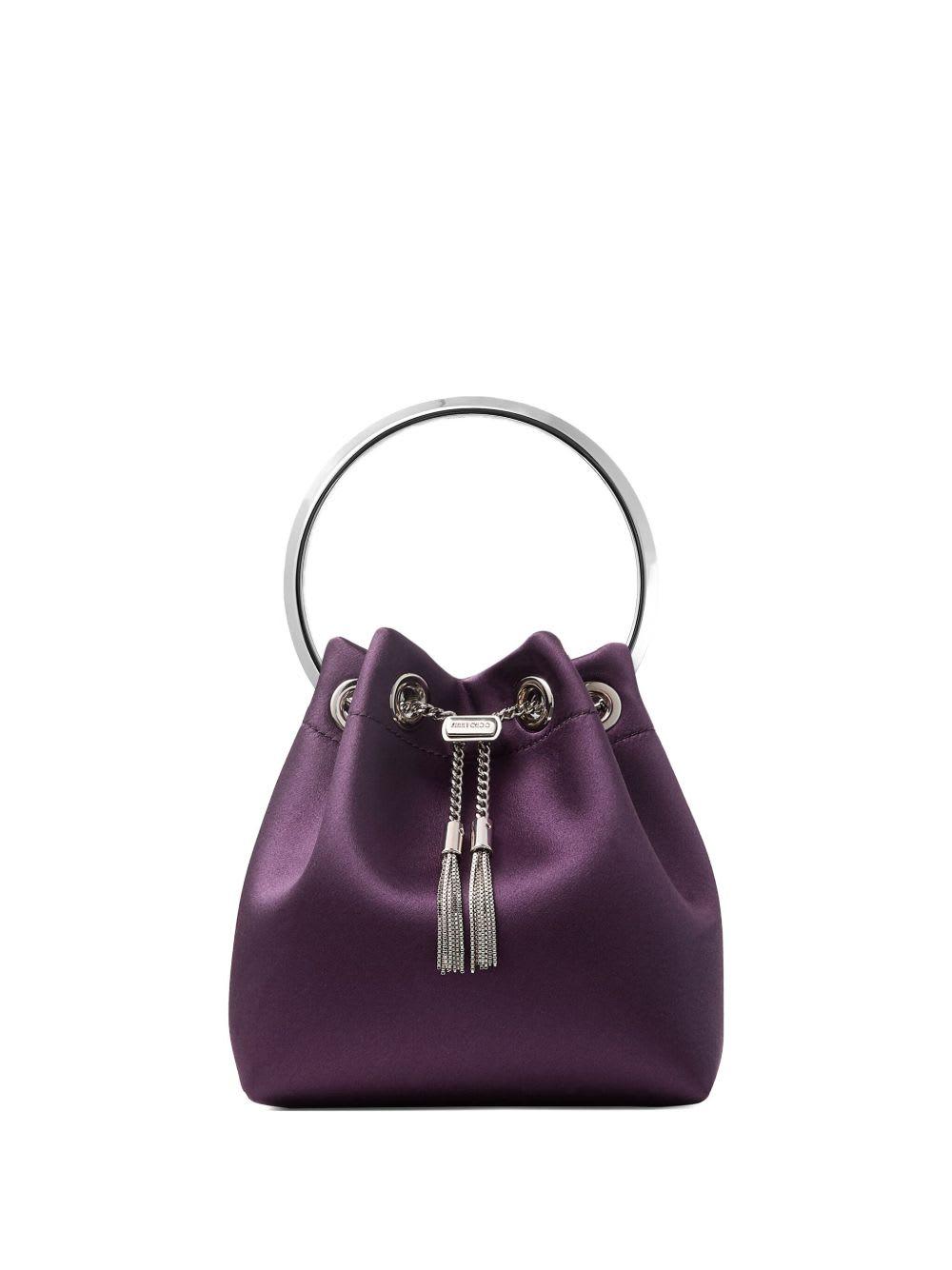jimmy choo bon bon leather bucket bag