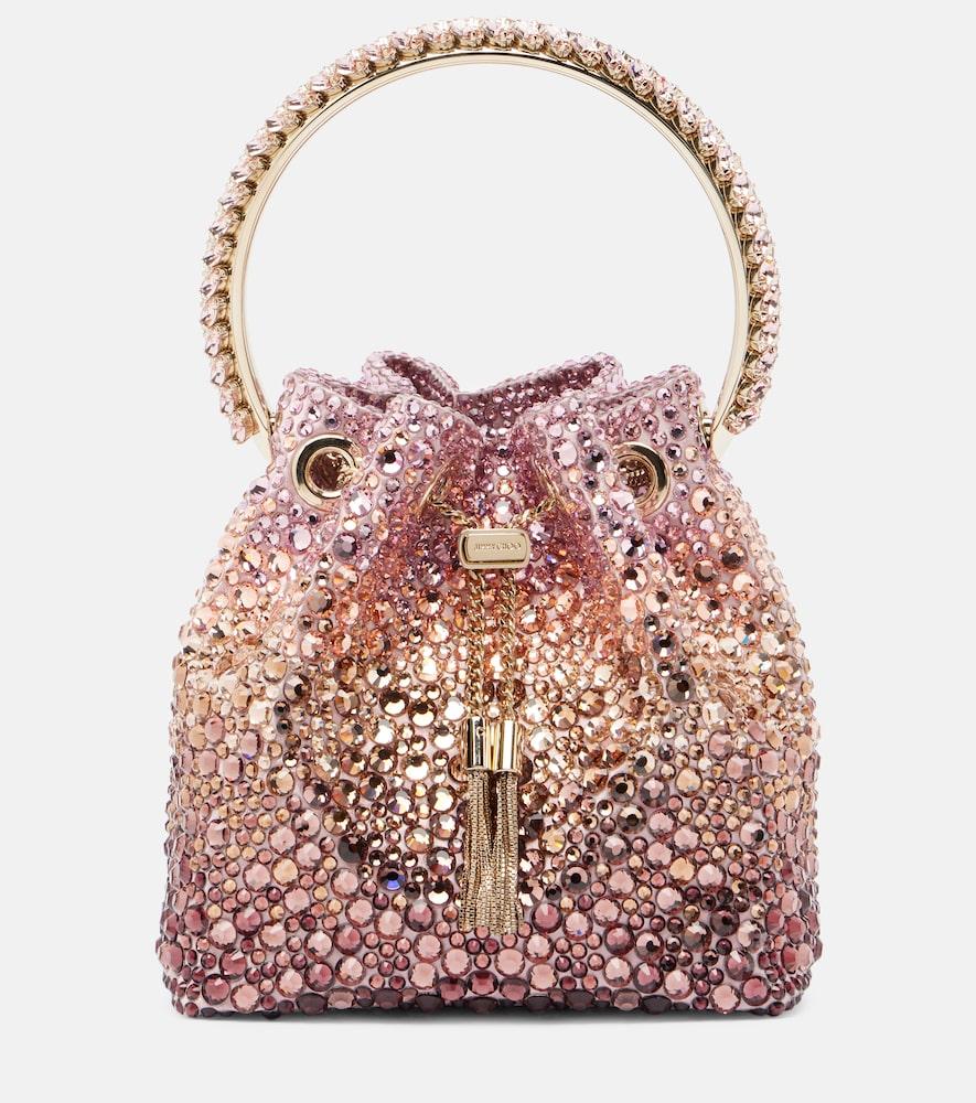 jimmy choo bon bon micro embellished bucket bag