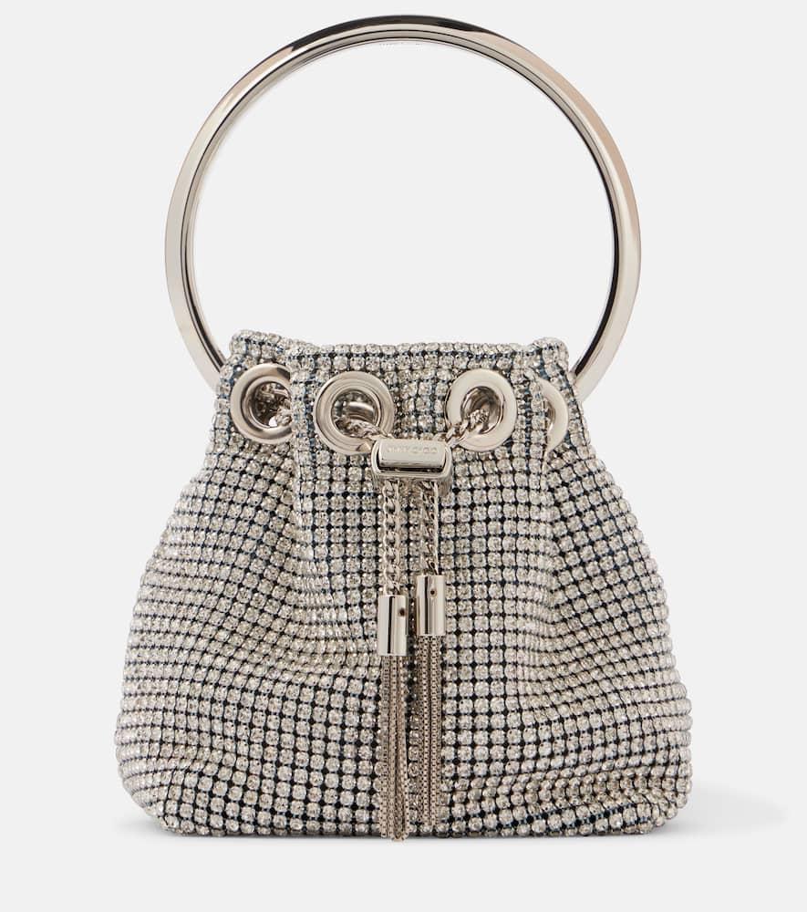 jimmy choo bon bon micro embellished bucket bag