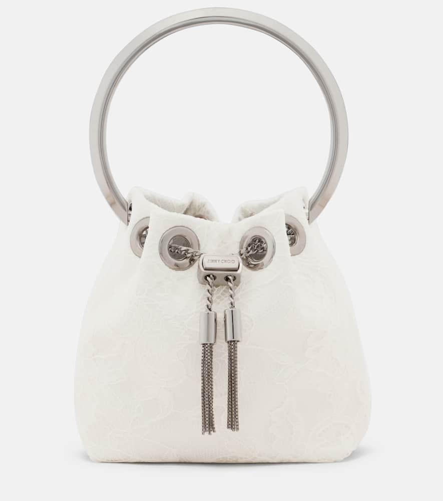 jimmy choo bon bon micro lace bucket bag