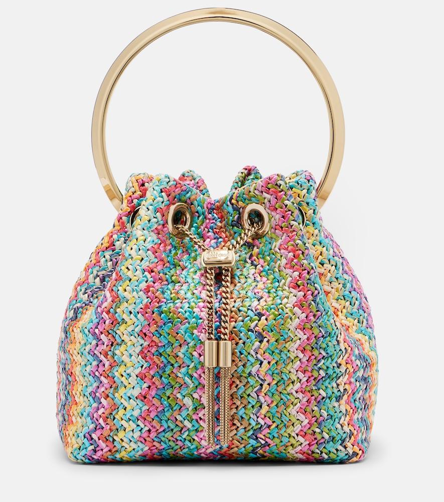 jimmy choo bon bon small raffia