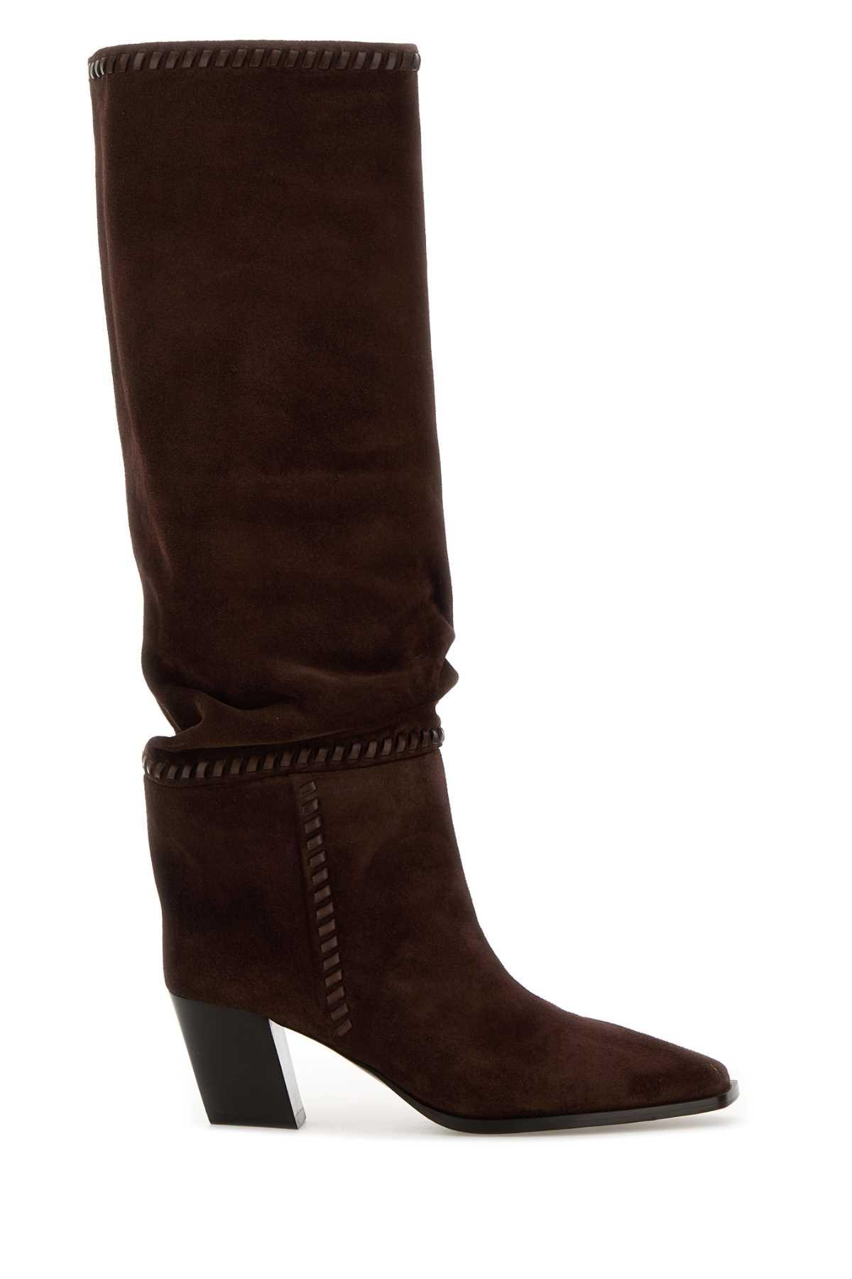 jimmy choo brown suede hart boots
