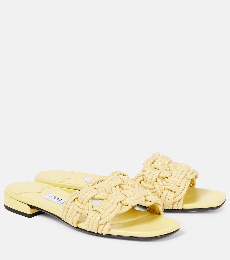 jimmy choo chara woven raffia sandals